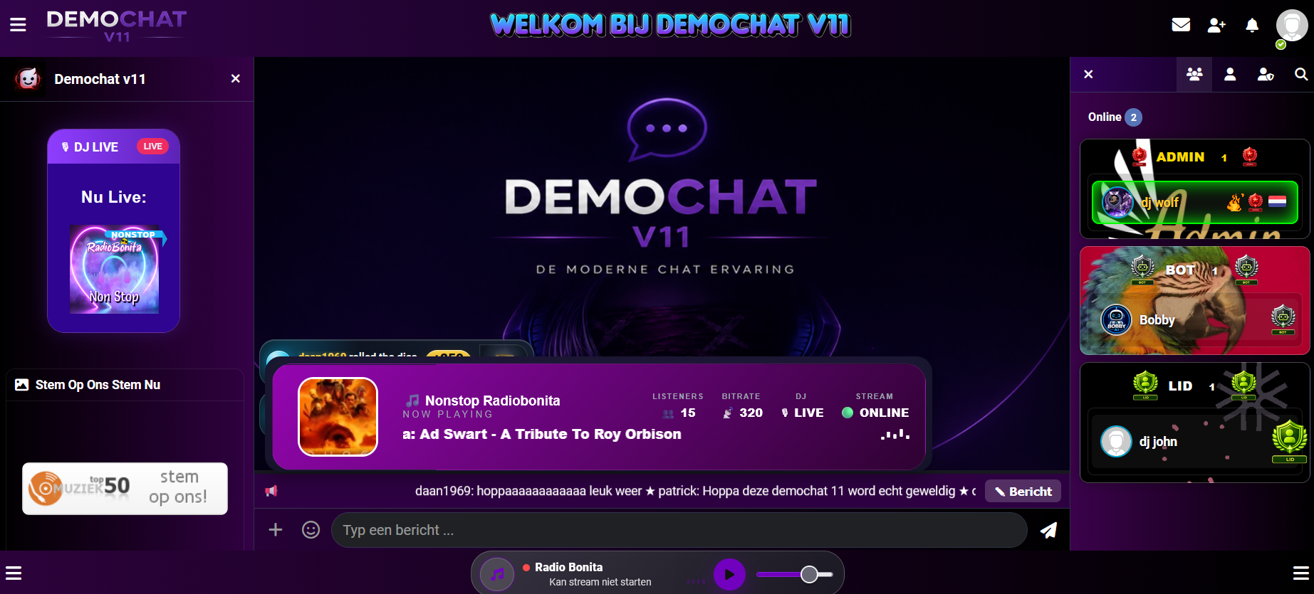 CodyChat live chat voor websites en online radio